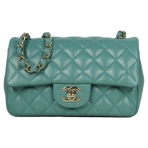 chanel mini flap green